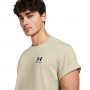 Męski t-shirt z nadrukiem Under Armour UA Icon Fleece Crew - beżowy