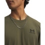 mini: Męski t-shirt z nadrukiem Under Armour UA Logo Emb Heavyweight SS - khaki (3)