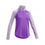mini: Dziewczęca bluza treningowa nierozpinana bez kaptura Under Armour Tech Graphic 1/2 Zip - fioletowa (3)