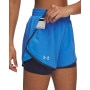 mini: Damskie spodenki do biegania Under Armour UA Fly By 2in1 Short - niebieskie (2)