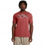 mini: Męski t-shirt z nadrukiem Under Armour UA Colorblock Wordmark SS - czerwony (1)