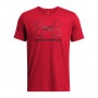 mini: Męski t-shirt z nadrukiem Under Armour UA Foundation Short Sleeve - czerwony (3)