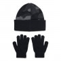 mini: Chłopięcy zestaw czapka zimowa i rękawiczki Under Armour B Beanie/Glove Combo - czarne (2)