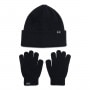 mini: Dziewczęcy zestaw czapka zimowa i rękawiczki Under Armour G Beanie/Glove Combo - czarne (1)