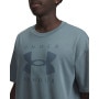 mini: Męski t-shirt z nadrukiem Under Armour UA M Hw Os Branded Ss - niebieski (3)