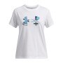  UNDER ARMOUR Dziewczęcy tshirt z nadrukiem Under Armour UA Big Logo UA Fill SS  biały Biały