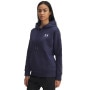 Obrazek dla: UNDER ARMOUR Damska bluza nierozpinana z kapturem Under Armour UA Icon Fleece Taped  granatowa Granatowy