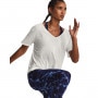 mini: Damska koszulka treningowa Under Armour Project Rock Completer Deep V T - kremowa (5)