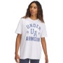 mini: Damska koszulka z nadrukiem Under Armour UA HWT OS Collegiate SS - biała (1)