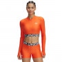  UNDER ARMOUR Damski longsleeve treningowy Under Armour Heatgear Rib 1/4 Zip Ls  pomarańczowy Pomarańczowy