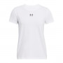 mini: Damski t-shirt z nadrukiem Under Armour UA Rival Core SS - biały (3)