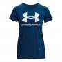 mini: Damski t-shirt z nadrukiem Under Armour UA Rival Logo SS - granatowy (4)