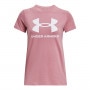 mini: Damski t-shirt z nadrukiem Under Armour UA Rival Logo SS - różowy (5)
