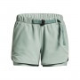 Damskie spodenki treningowe UNDER ARMOUR Terrain 2-in-1 Short - miętowe