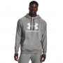 mini: Męska bluza dresowa nierozpinana z kapturem Under Armour UA Rival Fleece Logo HD - szara (1)