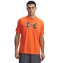 mini: Męska koszulka treningowa Under Armour UA M Tech Print Fill SS - pomarańczowa (1)
