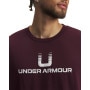 mini: Męski t-shirt z nadrukiem Under Armour UA HWT U LOGO SS - bordowy (3)