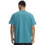mini: Męski t-shirt z nadrukiem Under Armour UA Logo Emb Heavyweight SS - niebieski (2)