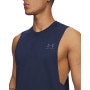 mini: Męski top treningowy Under Armour UA Left Chest Cut Off Tank - granatowy (3)