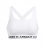 Biustonosz treningowy Under Armour Crossback Mid Bra - biały