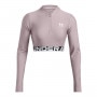 mini: Damski longsleeve treningowy Under Armour Heatgear Rib 1/4 Zip Ls - beżowy (4)