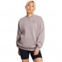 Obrazek dla: UNDER ARMOUR Damska bluza dresowa nierozpinana bez kaptura Under Armour UA Icon Hwt Flc Os Crew  beżowa Beżowy