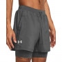 mini: Męskie spodenki do biegania Under Armour UA Launch 5'' 2-in-1 Short - szare (4)