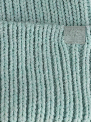 Damska czapka zimowa 4F 4FRAW25ACAPF0801 - turkusowa