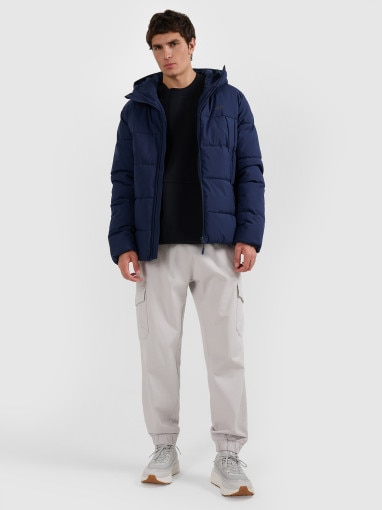  4F Męska kurtka puchowa 4F 4FRAW25TDJAM0794  granatowa Granatowy