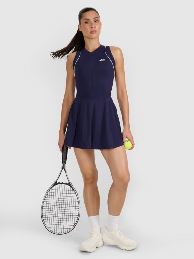  4F Damska sukienka tenisowa 4F 4FRAW25TFDRF004  granatowa Granatowy