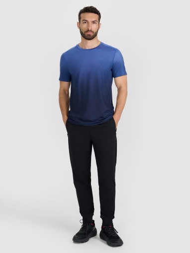 Męska koszulka treningowa 4F 4FRAW25TFTSM2081 - granatowa