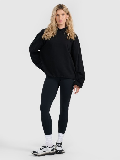 Damska bluza nierozpinana z kapturem 4F 4FRAW25TSWSF2462 - czarna