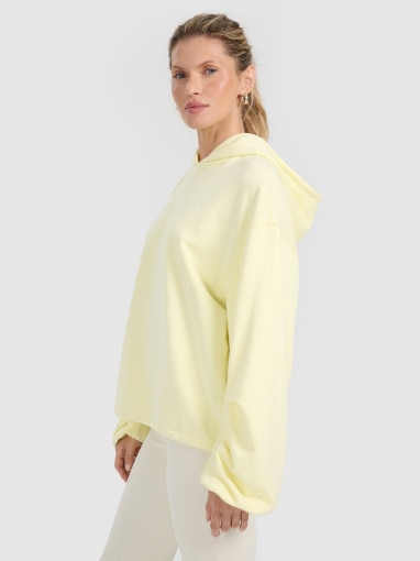 Damska bluza nierozpinana z kapturem 4F 4FRAW25TSWSF2462 - żółta