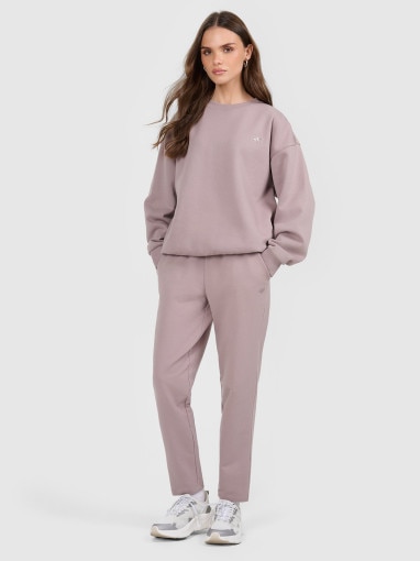  4F Damskie spodnie dresowe 4F 4FRAW25TTROF1847  beżowe Beżowy