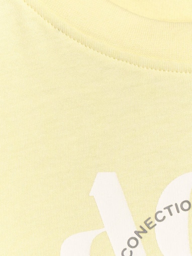 Damski t-shirt z nadrukiem 4F 4FRAW25TTSHF3229 - żółty