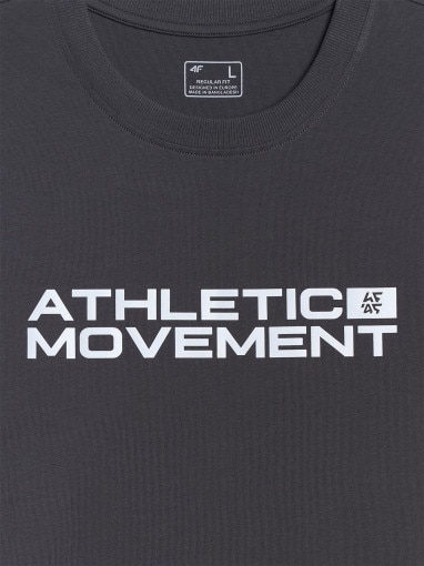 Męski t-shirt z nadrukiem 4F 4FRAW25TTSHM3384 - szary