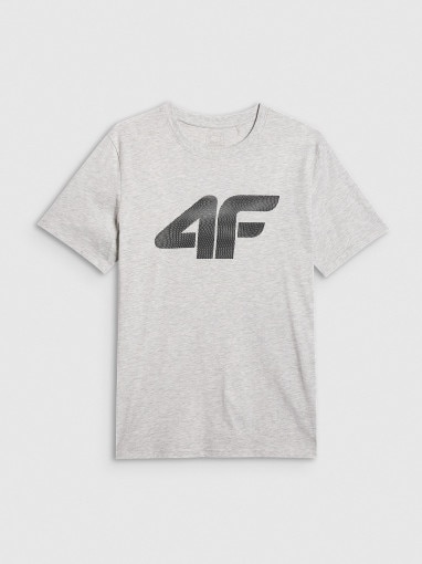  4F Męski tshirt z nadrukiem 4F 4FRMM00TTSHM3251  szary Szary