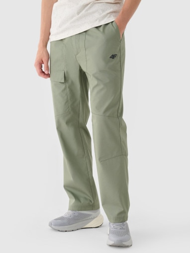 Męskie spodnie casual 4F 4FRSS24TTROM1327 - khaki