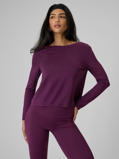 Obrazek dla: 4F Damski longsleeve bez nadruku 4F 4FRSS26TLONF673  fioletowy Fioletowy