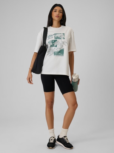 Damski t-shirt z nadrukiem 4F 4FRSS26TTSHF3705 - biały