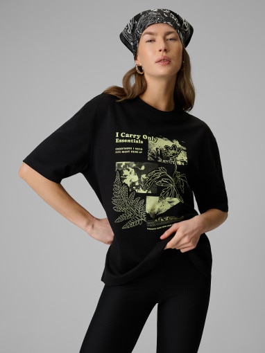 Obrazek dla: 4F Damski tshirt z nadrukiem 4F 4FRSS26TTSHF3705  czarny Czarny