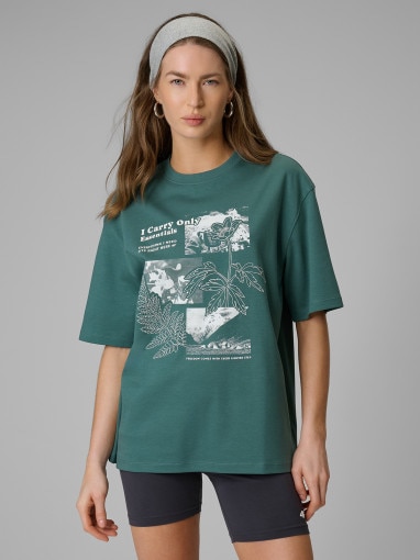 Obrazek dla: 4F Damski tshirt z nadrukiem 4F 4FRSS26TTSHF3705  zielony Zielony