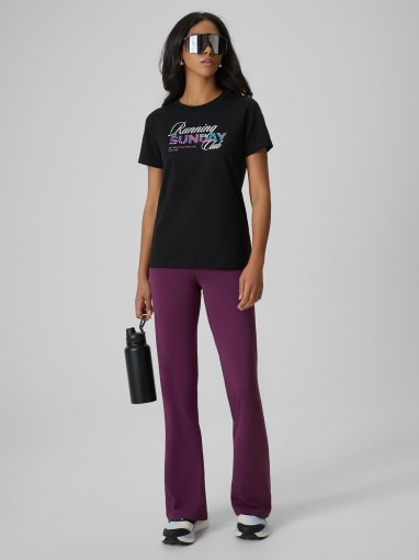 Damski t-shirt z nadrukiem 4F 4FRSS26TTSHF3793 - czarny