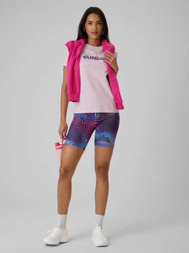 Damski t-shirt z nadrukiem 4F 4FRSS26TTSHF3793 - różowy