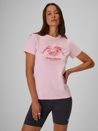 Obrazek dla: 4F Damski tshirt z nadrukiem 4F 4FRSS26TTSHF4019  różowy Różowy