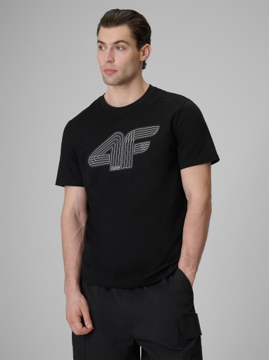 Obrazek dla: 4F Męski tshirt z nadrukiem 4F 4FRSS26TTSHM3805  czarny Czarny