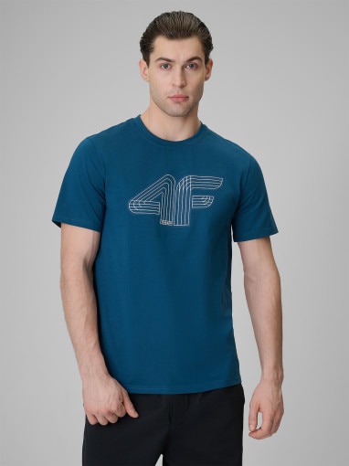 Obrazek dla: 4F Męski tshirt z nadrukiem 4F 4FRSS26TTSHM3805  turkusowy Turkusowy