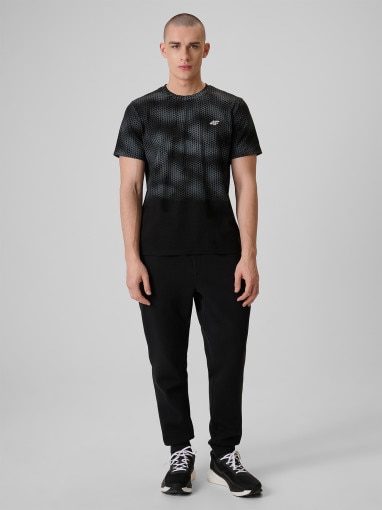 Męski t-shirt z nadrukiem 4F 4FRSS26TTSHM3807 - czarny