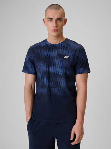 Obrazek dla: 4F Męski tshirt z nadrukiem 4F 4FRSS26TTSHM3807 granatowy Granatowy