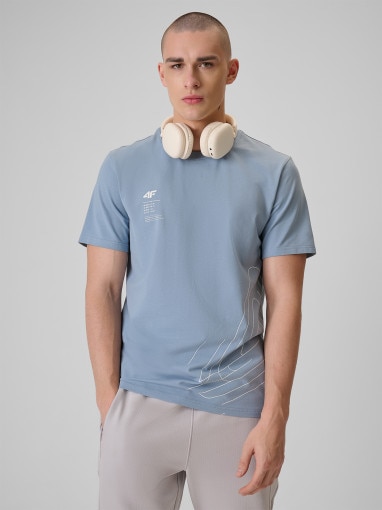 Obrazek dla: 4F Męski tshirt z nadrukiem 4F 4FRSS26TTSHM3809 niebieski Niebieski